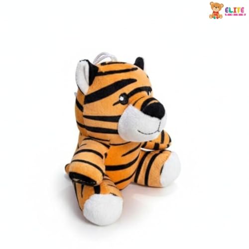 Image of ELITE CREATIONS Tiger Soft Toy 14 cm | Cute Tiger Plush Stuffed Animal | Mini Cuddly Wild Animal Toy for Kids Boys Girls | Birthday Return Gift Kids Toy