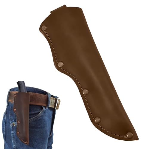YanBous Étui à Couteau en Cuir de Haute Qualité – Étui Rétro pour Couteau de Poche, Portable et Durable, Compatible avec des Couteaux Jusqu'à 7,5 Pouces, Marron