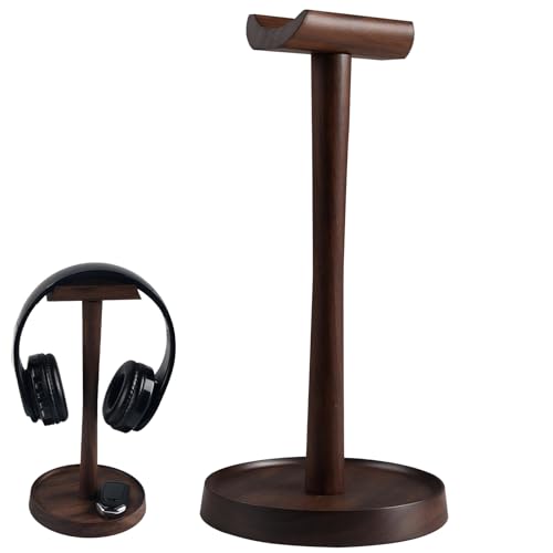 Yookin Wood Headphone Stand Headset Stand for Deak Universal Headphone Holder with Storgae Base...