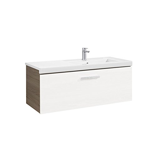 Roca a855949322 unik-1 szuflada biała 1100 akcesoria łazienkowe z prawej strony firmy bains-meuble-bain-meuble-prisma i lustro
