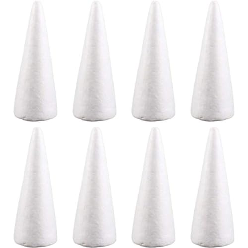 Cônes en mousse blanche 10cm pour créer vos centres de table et sapins de Noël - 8