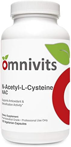 Omnivits N-Acetyl-L-Cysteine 1200mg | NAC Supplement | Supports Antioxidant & Detoxification Activity* | 120 Vegetarian Capsules