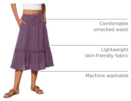 Image of Witsmile High Waist Tiered Skirts for Women Flowy Skirts for Women Long Length with Pockets 2026 Fashion Trendy