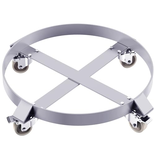 55 gal Drum Dolly,Heavy Duty 1000 LBS Load Capacity, Barrel Dolly Cart Drum Caddy, Non Tipping Hand Truck Dollies with Steel Frame 4 Swivel Casters Wh