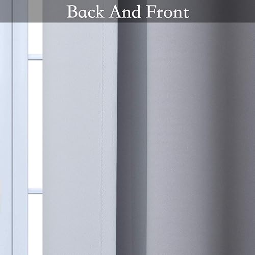 Image of SimpleHome Ombre Black to Grey White Curtains for Living Room 52Wx90L | Room Darkening Curtains for Bedroom,Gradient Light Blocking Curtain,Thermal Insulated Grommet Window Drapes,2 Panels,90 Inch