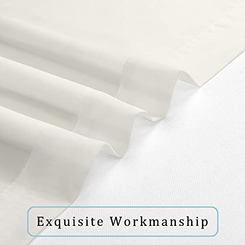 Image of OWENIE Sheer Curtains, Ivory Sheer Curtains 50 Inch Length 2 Panels Set, Rod Pocket Voile Fimly Sheer Drapes for Living Room Bedroom, 2pcs, Ivory, Each 42 inch W x 50 inch L