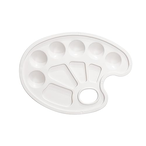 Paint Palette, White - Plastic Paint Tray with Thumb Hole