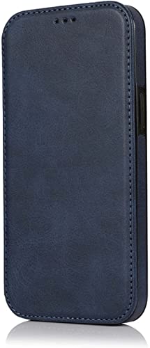 Funda iPhone 14 Pro Max GUMMMY azul de piel sintética con función de soporte y tarjetero integrado