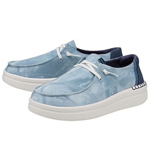 HEYDUDE Women's Wendy Rise Peacock Size 9 | Women’s Shoes | Women’s Lace Up Loafers | Comfortable & Light-Weight