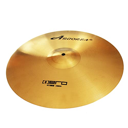 Arborea Brilliant Finish 14\" Crash Cymbal Bright Sound Drum Practice Cymbal for Drum Set