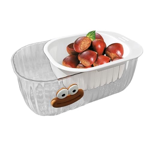 Tazón de colador de cocina, cesta escurreplatos de doble capa para cocina | Cesta de drenaje de doble capa | Cesta de escurridor de frutas de cocina para frijoles, brócoli, verduras de hoja, pasta dre