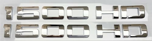 Image of MMUNNA 2pcs 1500HD 1500 HD Nameplates Emblems,3D Decal Badges Replacement for Gm Silverado Sierra (Chrome)