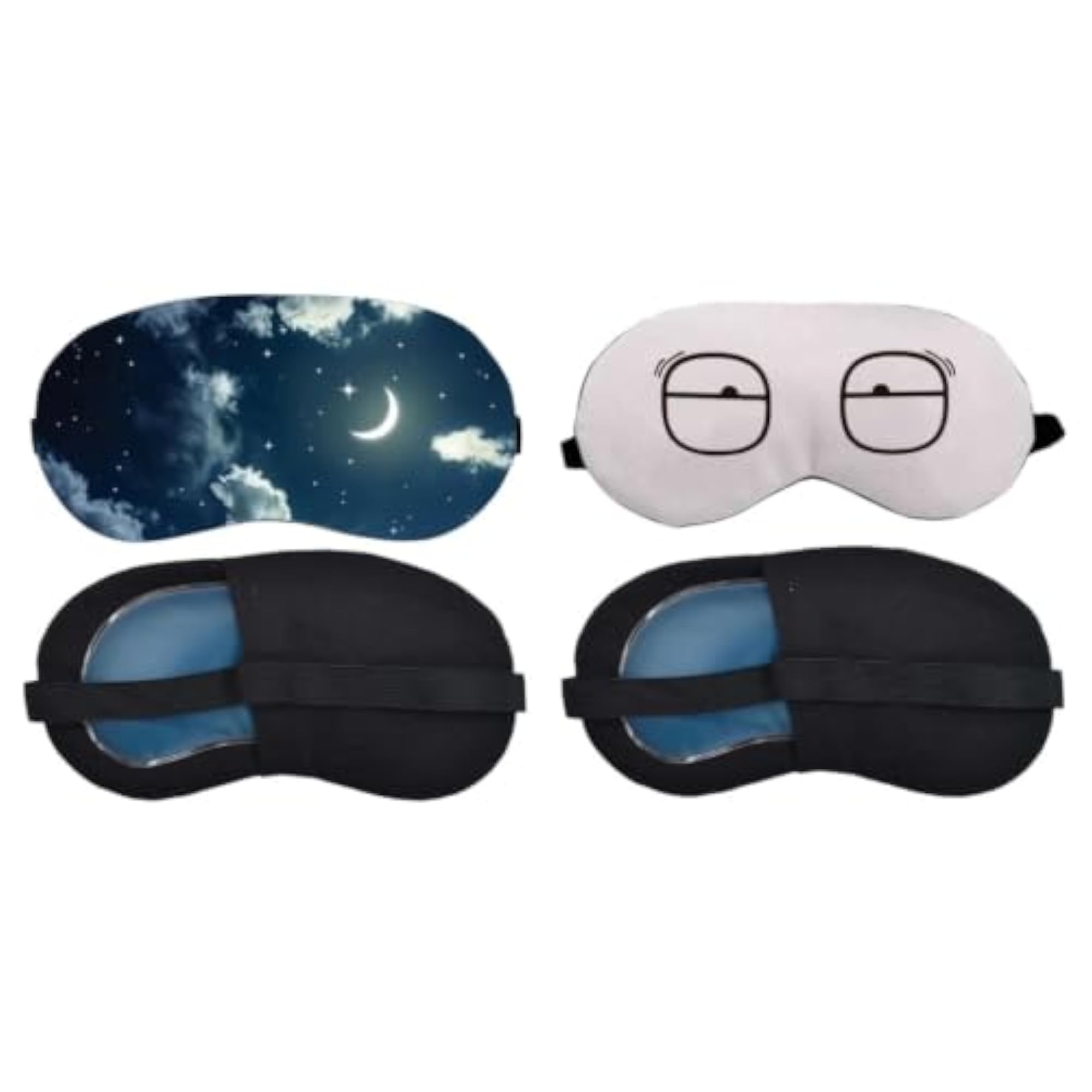 Sleeping Eye Mask Combo Pack of 2, Light Pink Glasses Print