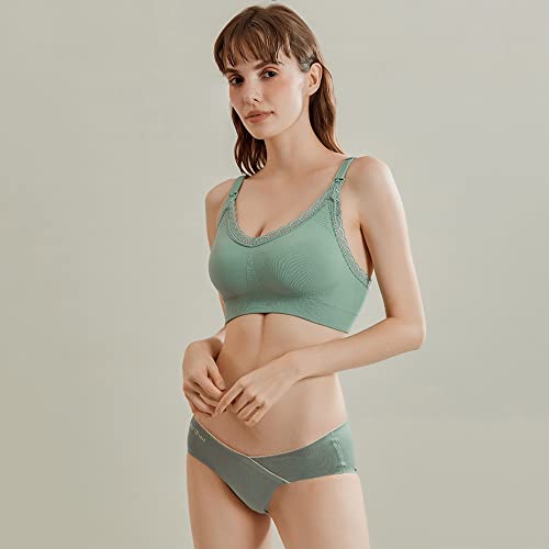 Soutien-gorge d'allaitement push-up résolvant le manque de maintien en maternité vert S