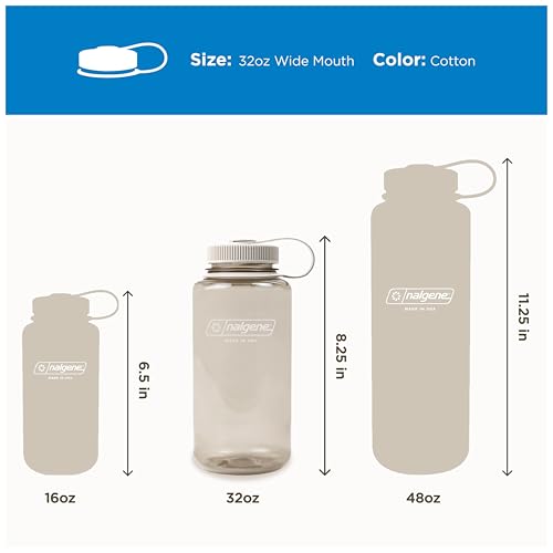 Image of Nalgene 32 oz Wide Mouth Water Bottle | BPA-Free, Durable & Leak Proof, Lightweight Bottle for Hiking & Gym, Work & Travel