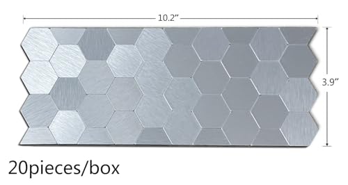 Mosaicos decorativos autoadhesivos y paneles de pared de metal hexagonales para salpicadero 3