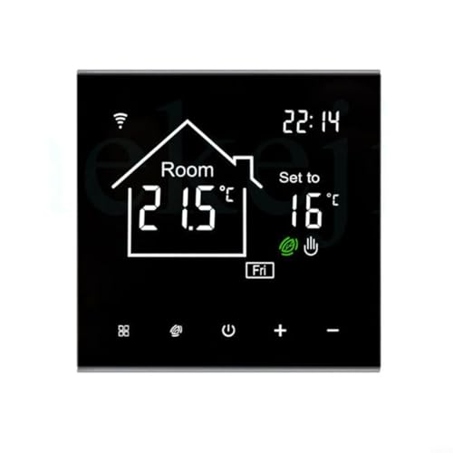 WIIYENA Termostato inteligente, pantalla táctil LCD, termostato programable, para calefacción eléctrica por suelo radiante, calefacción de calderas, control remoto WiFi multihabitación