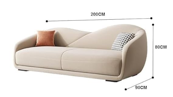 Image of 3 Seater Teak Wood Sofa Set Roll Arm Modern Classic Chesterfield for Living Room Office & Lounge, Bedroom. (Light Grey)