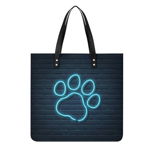 Sac à main Patte Bleue : grand cabas shopper et bandoulière 39x39cm
