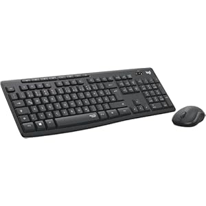 Logitech MK270 Wireless Keyboard and Mouse Set, 2.4 GHz Wireless Connection via Nano USB Receiver, Long Battery Life, for Windows and ChromeOS PCs/laptops, German QWERTZ Layout – blac