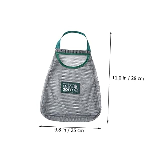 2pcs Hanging Vegetable Mesh Bags for Garlic Onions Ginger Storage Reusable Air Circulation for Kitchen Organization