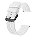 BISONSTRAP Bracelet de Montre 22mm, Bracelets de Montre en Silicone à Dégagement Rapide pour Hommes Femmes (Blanc, Boucle Noire)