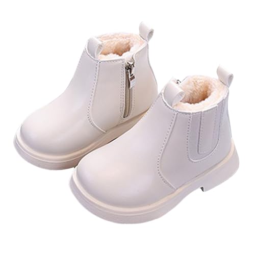 Toddler Girl Winter Shoes Casual Fleece Lined Outdoor Snow Shoes Side Zipper Ankle Boots Fashion Boot School Shoes