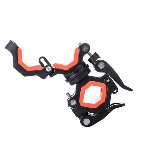 BRIGHTFUFU USB Rechargeable Bicycle Light Rotating Flashlight Holder with Quick Release High Visibility Front Tail Lights for Cycling Safety Durable Bike Lamp Mount Clamp Orange