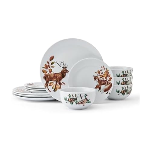 Studio Nova Woodland Wonders Lodge 12-teiliges Geschirr-Set für 4...