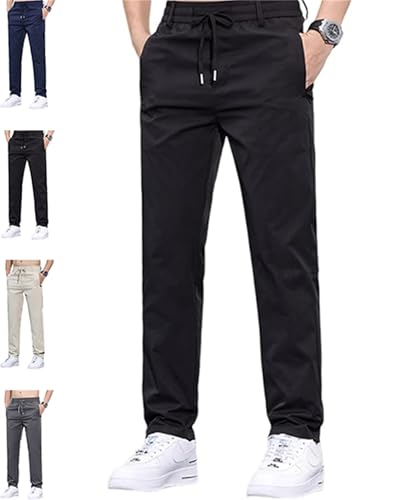 Linochic - Ice Silk Mesh Panel Casual Pants, Linochic Pants for Men Over 55, Quick Drying Breathable