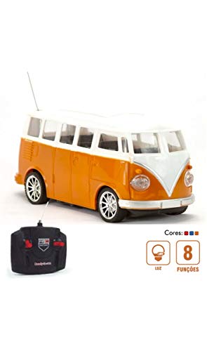 CARRINHO DE CONTROLE REMOTO BRINQUEDO KOMBI CLASSICA COM LUZ 2228 (Laranja)