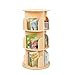 OOOK Kids Rotating Bookshelf, Small Corner Bookshelf for Small Space, 360° Display 3 Tier Floor Standing Bookcase Storage Rack, Wooden Narrow Bookcase Organizer for Bedroom, Living Room