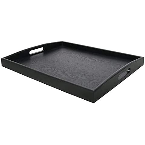 Dudoplatz Rectangular Wooden Serving Tray with Handle Cover