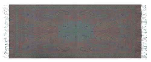 Image of EH KANI GOLD & JAMAWAR SILK SUPER SOFT FLORAL & PAISLEY PASHMINA STOLE SCARF