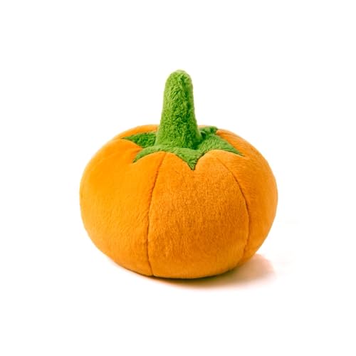 P.L.A.Y. Cute Plush Dog Toys - Fruit & Vegetable Themed Durable Squeaker Chew Toy Great for Puppies & Small Medium Large Dogs - Machine Washable Recycled Materials (Garden Fresh Pumpkin Medium)