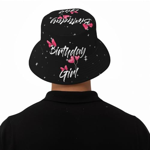 Image of Birthday Queen Birthday Bucket Hat for Women Men Birthday Hat Beach Travel Sun Hat Packable Fisherman Cap for Travel Hiking