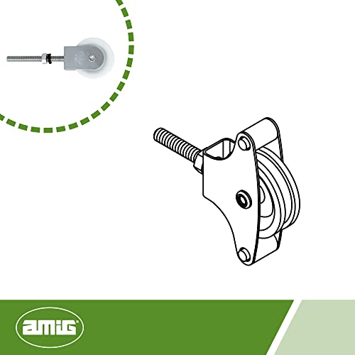 Amig - Clothesline Pulley - Steel Pulley with Metal Sheave - Easy to Install and Secure Fixing - 39 mm - Steel - Steel Finish - Image 4
