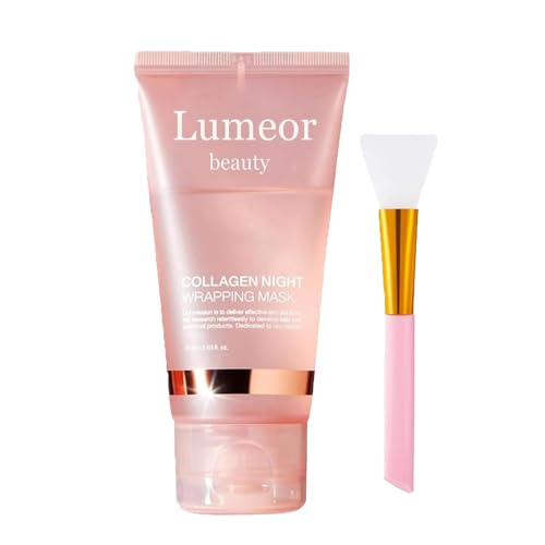 Lumeor Beauty Organic Collagen Mask The Korean Beauty Secret Lumeor Beauty Collagen Night Wrapping Face Peel off Mask Elasticity Improvement Deep Moisturizing All Skin Types (1PC)