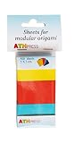 500 hojas de 5 x 3 cm Modular Origami Hojas, Papel, Mostaza Amarillo/Naranja/Coral Rojo/Violeta/Azul/Verde Primavera, Pack de 6