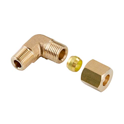Litorange 4 Pack Metal Brass Compression Tube Pipe Fitting Connector, 90 Degree Elbow Adapter thumb #4