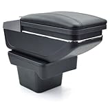 touran ablagefach ausbauen Großes Staufach Armlehne Auto Mittelarmlehne Mittelkonsole Organizer Schwarz Leder Konsole Aufbewahrungsbox Armlehnenbox Ablagefach 3D Drehbar Schiebeverdeck Getrankehalter Aschenbecher Für Touran 2016-2018