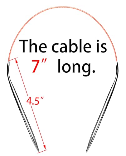 Image of cuteDIY Size 8 Circular Knitting Needles 16 Inch Round Metal (Etched US&mm, Color-Coded Cable, Smooth Join)