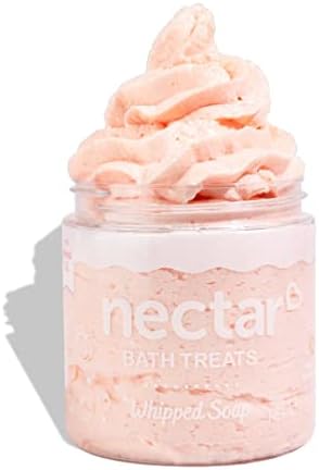 Moisturizing Whipped Soap Cream Body Wash and Shave Butter, Natural and Vegan Bath Soap for Women, Teen Girls, and Kids, 5 oz (Peach)