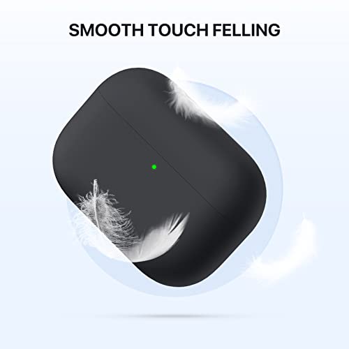 Miracase Upgrade Cover For Airpods Pro Case, Triple Layer Protective Liquid Silicone Case For Airpods Pro Charging Case, 2019 Release Led Visible Shockproof Soft Skin Friendly Silicone Case (Black) #TOP6