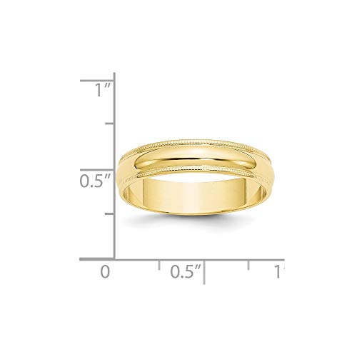 Men's Solid 10K Gold 5mm Classic Milgrain Wedding Band |Available Ring Sizes 8-14|10K Solid Yellow or White Gold Wedding Rings for Men2