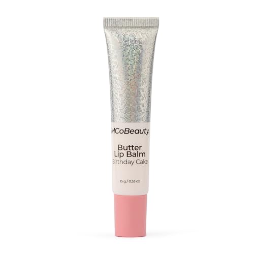 MCoBeauty Butter Lip Balm - Birthday Cake, Hydrating Lip Care, Vegan, Cruelty Free Cosmetics