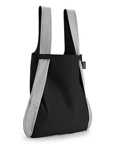 Notabag Original - Wasserabweisende, wiederverwendbare, faltbare Tasche und Rucksack (Grey/Black)