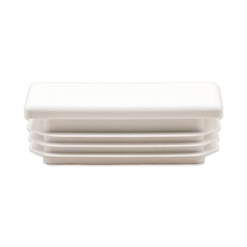 Image of Flyshop 8 PCS Tube Chair Glide Rectangle Tubing End Cap White Plastic Plug Pipe Inserts 20 x 40 mm, 13 /16 inch x 1-9 /16 inch