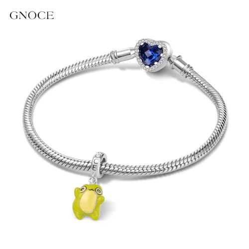 Image of GNOCE Cute Dancing Frog Charm,Abi Toads Hug Bead 925 Sterling Silver /Silver Plated Dangle Charms Fit Bracelets & Necklace, Hand-Finished Keepsake Jewelry Gift for Women Men BBF