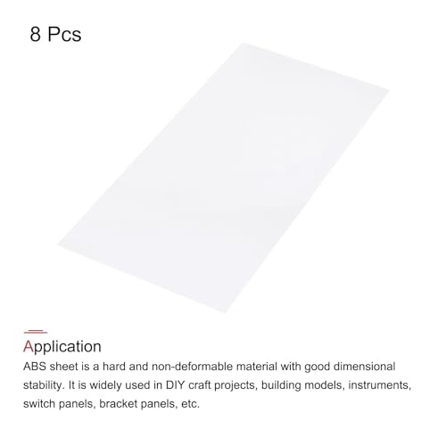 Image of MECCANIXITY ABS Plastic Sheet 24 Inch x 12 Inch x 0.06 Inch ABS Styrene Sheets for Building Model DIY Crafts Panel White 8 Pcs
